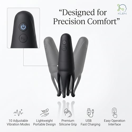 KLEN Massager Machine Daily Wellness Care 10 Modes Vibrating Male Device | Personal Massager For Men Automatic Portable Cordless Handheld Waterproof Soft Silicone Self Care Stress Relaxation gadgets - Image 3