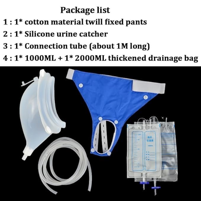 Urine Collection Device with Adjustable Belt & Drainage Bag | Reusable Urinary Incontinence Aid for Bedridden, Elderly & Post-Surgery Care-3000ml-men - Image 3