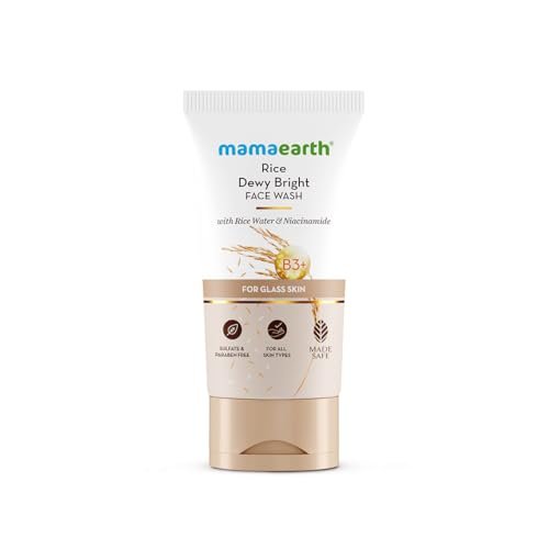 Mamaearth Rice Dewy Bright Face Wash With Rice Water & Niacinamide for Glass Skin | For Hydrated & Even skin Tone | Glowing & Brightening | Korean skin Care Product | For All skin Types | For Men & Women | 150 ml