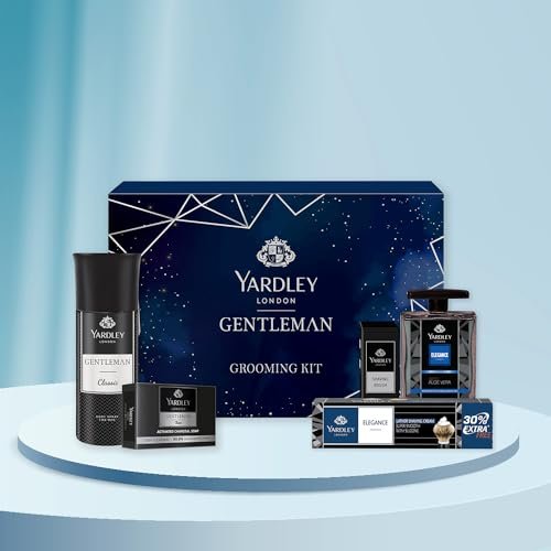 Yardley London Gentleman Luxury Grooming Kit For Men With Classic Activated Charcoal Soap, Elegance Lather Shaving Cream, After Shave Lotion, Shaving Brush, And Classic Body Deodorant Spray | Gentleman - Image 3