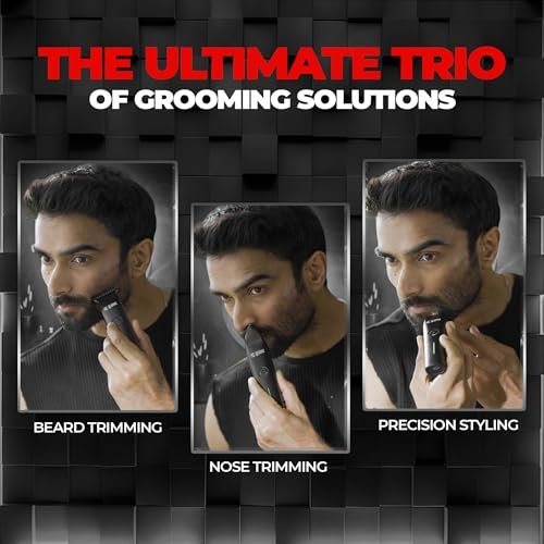 Beardo Ape-X Prime 3-in-1 Multipurpose Trimmer for Men | Grooming Kit : Beard Trimmer, Precision Trimmer, Ear & Nose Trimmer | Stainless Steel self-sharpening blades | Type C charging - Image 4