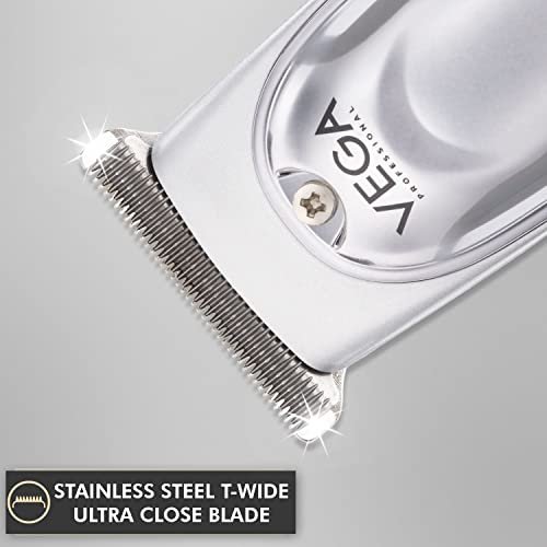 VEGA PROFESSIONAL Men Mighty Mini Hair Trimmer With Stainless Steel T-Wide Ultra Close Blade, 6500 Rpm Motor, 120 Mins Runtime, 90 Min Charging Time, Cord & Cordless Use For Salon, (Vpvht-07) - Image 3