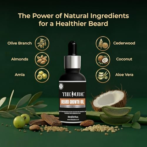 THE DUDE Beard Growth Oil for Men - 30 ml | Himalayan Cedarwood, Jojoba & Fenugreek | Promotes Thicker Beard | For Patchy Uneven Growth - Image 3
