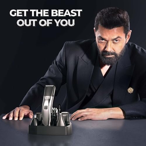 Beardo Chrome Beast Multipurpose Full Body Groomer Trimmer Set For Men | 40 Length Settings | 8 attachments | Beard/Hair/Body/Precision/Ear/Nose Trimmer|With Dock|90 min. run time | All-in-1 trimmer - Image 2
