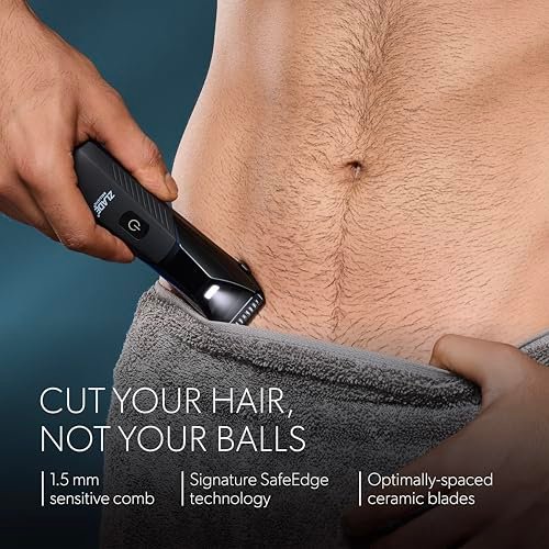Zlade Ballistic Lite Plus Manscaping Trimmer for Men | Full Body, Beard, Balls, Pubic Hair & Private Parts Groomer | SafeEdge Ceramic Blades, No Nicks or Cuts | 7000 RPM | Waterproof | 90 Mins Runtime - Image 2