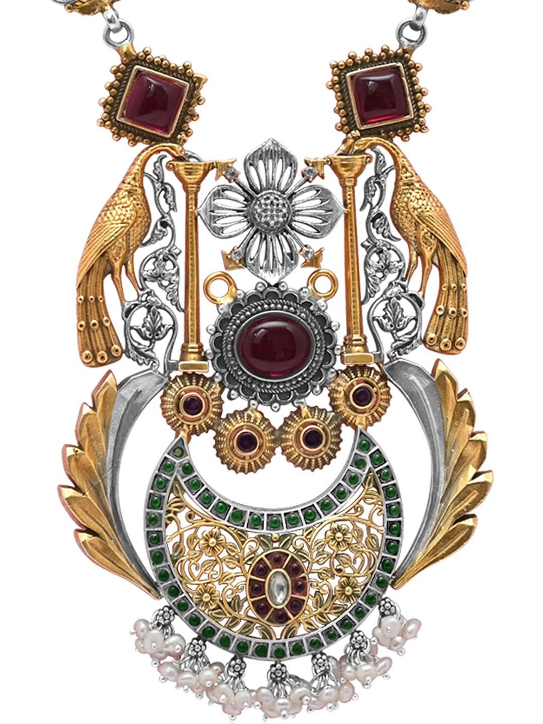 925 SILLER 925 SILLER Silver Rhodium-Plated Antique Necklace - Image 2