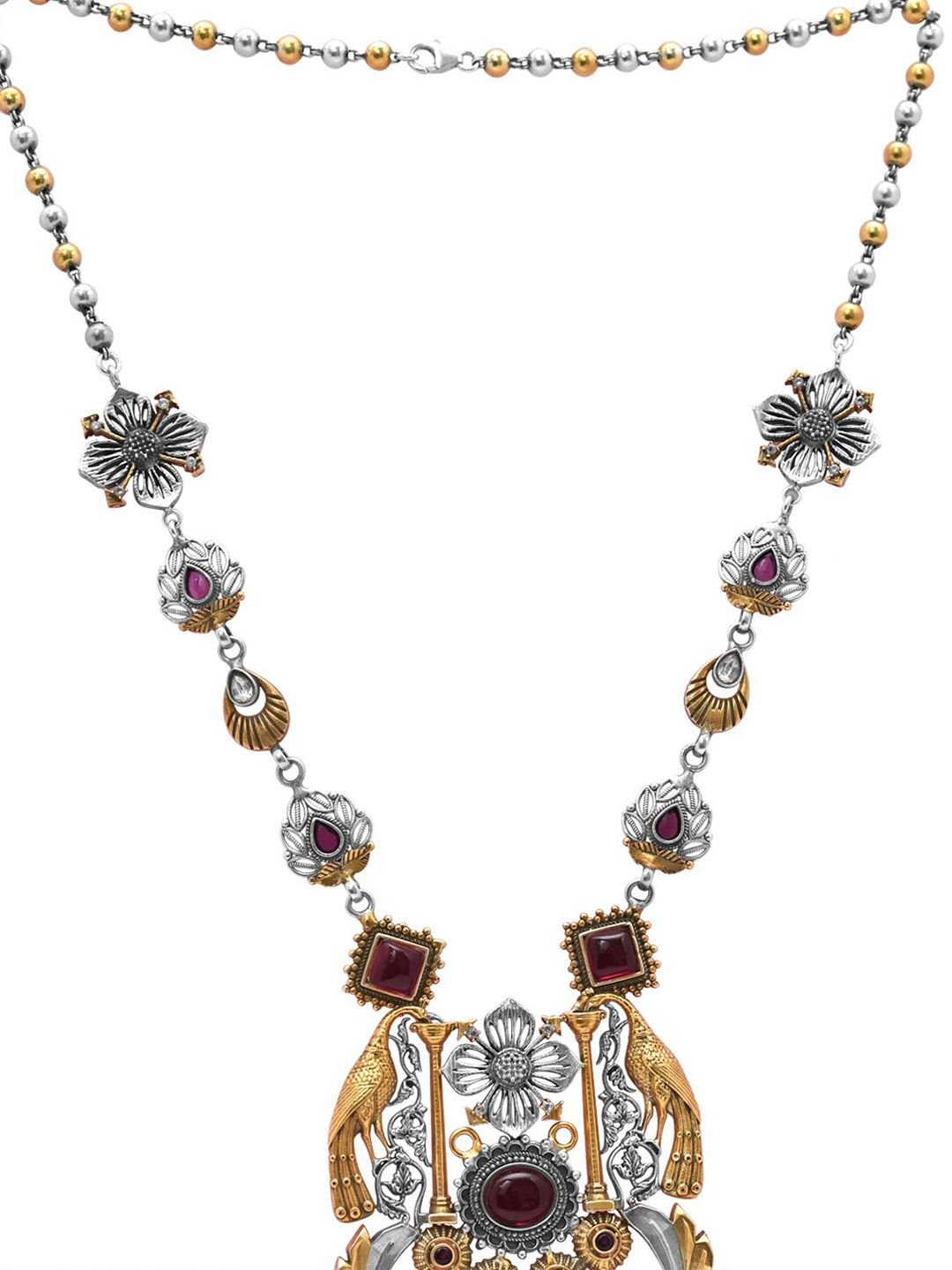 925 SILLER 925 SILLER Silver Rhodium-Plated Antique Necklace - Image 4