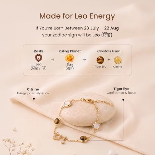 Astrotalk Zodiac Constellation Bracelet (Rashi) | Citrine & Tiger Eye for Positivity, Emotional Balance & Confidence | Crystal Bracelet for Woman | Jewellery for Women | Gift for Woman - Image 4
