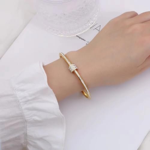 ROYAL NEEDS bracelet for women Stylish Bangles for women Adjustable Anti Tarnish Bracelet for girls gold plated Kada for Women Accessories Anti Tarnish Jewellery Stainless Steel Cuff Bracelet gifts Combo (3pcs) - Image 4