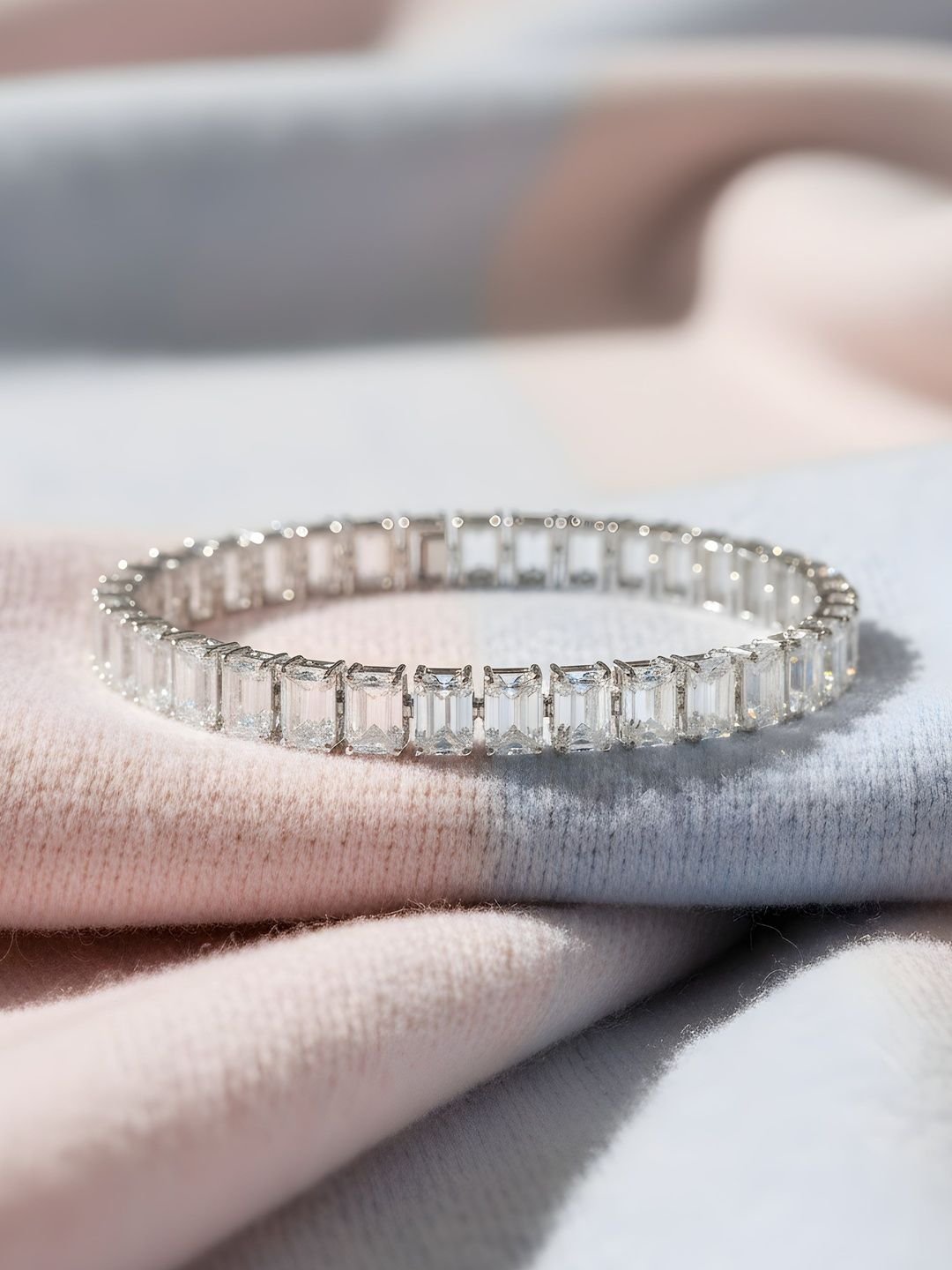 JOY & SHINE JOY & SHINE Women Sterling Silver Cubic Zirconia Silver-Plated Link Bracelet - Image 2
