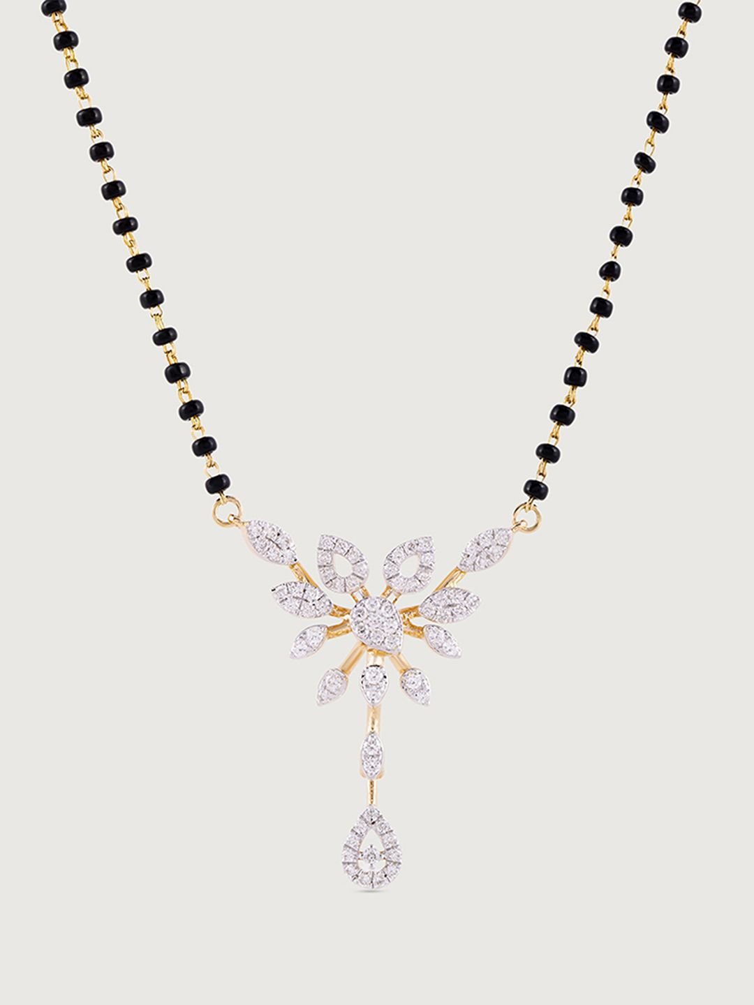 Mia by Tanishq 18KT Floral Cascade Gold & Diamond Mangalsutra-8.23 g - Image 2