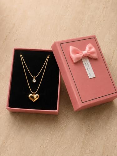 Heart Necklace 18K Gold Plated (Light Weight) Layered Chain For Women And Girls , Stylish Jewellery Heart Pendant Chain For Daily Wear, Party, Wedding, Festival, Birthday Gift, Fashion Necklace For Western And Traditional Outfits - Image 3