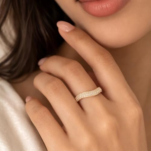 Ollien Polished Essence Band for Women | Rose Gold Plated Imitation Brass Ring | Premium Minimal Jewellery - Image 3