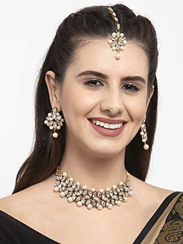 Shining Diva Fashion Latest Choker Design Antique Kundan Traditional Necklace Jewellery Set for Women - Image 3