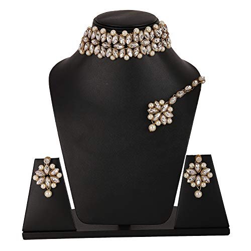 Shining Diva Fashion Latest Choker Design Antique Kundan Traditional Necklace Jewellery Set for Women - Image 4