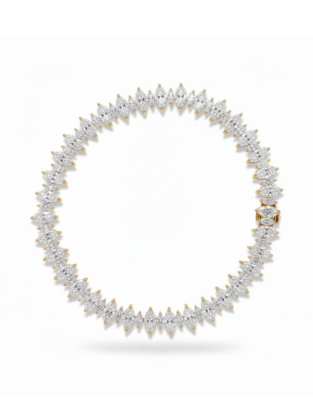 JOY & SHINE Women Sterling Silver Cubic Zirconia Silver-Plated Link Bracelet - Image 2