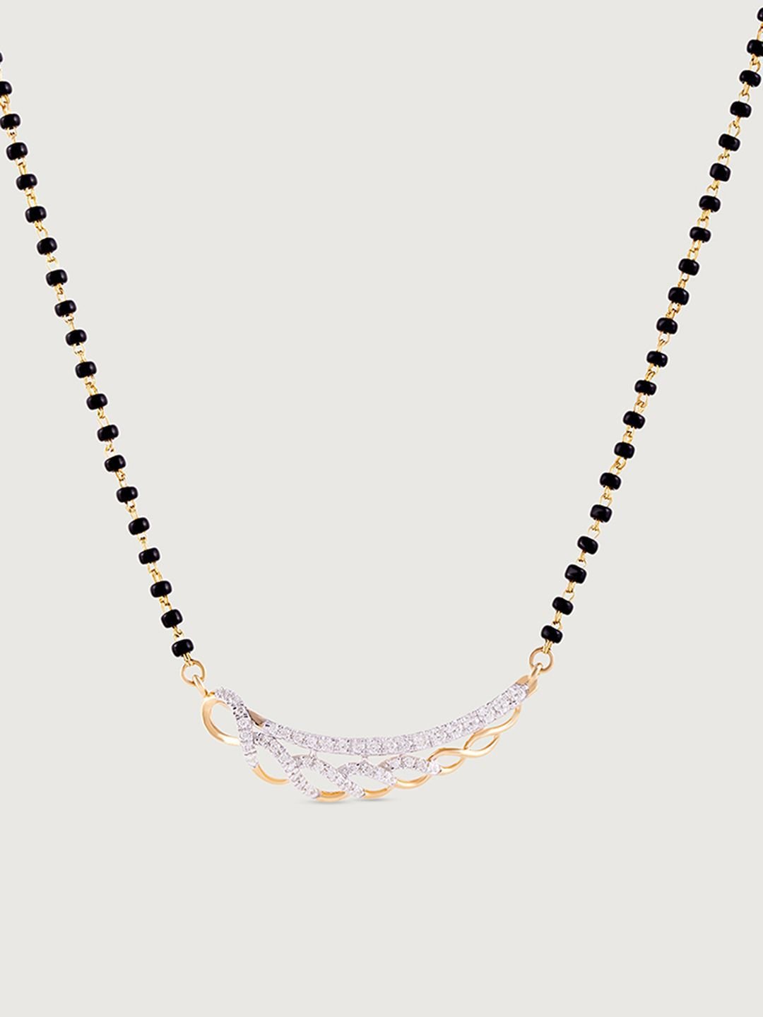 Mia by Tanishq Women 18 KT Sparkling Elegance Gold & Diamond Mangalsutra-6.511g - Image 2
