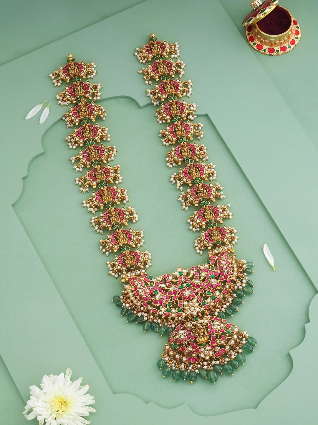 Kushal's Fashion Jewellery Silver Gold-Plated Necklace