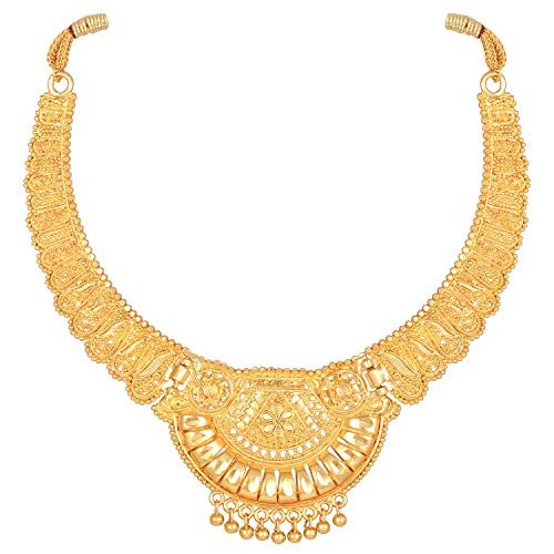Shining Diva Fashion Latest Choker Design Necklace Set For Women Traditional One Gram Gold Plated Jewellery Set for Women (Golden) (11534s) - Image 3