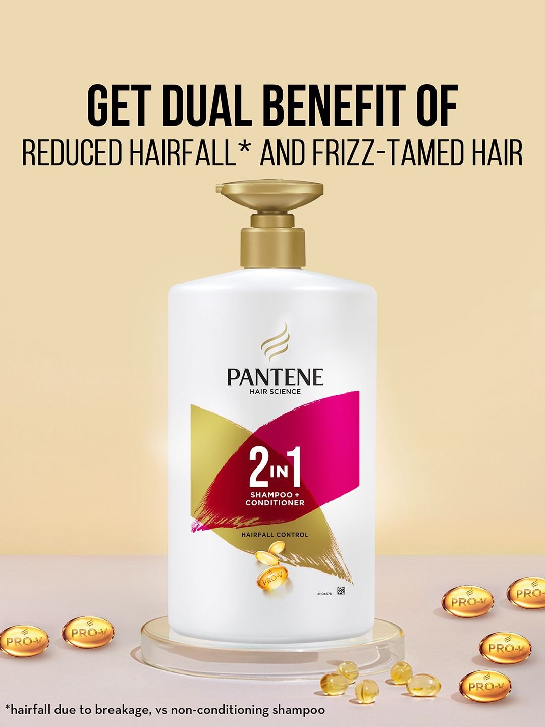 Pantene Pro-V Advanced Hairfall Solution 2 In 1 Hairfall Control Shampoo + Conditioner- 1L - Image 3