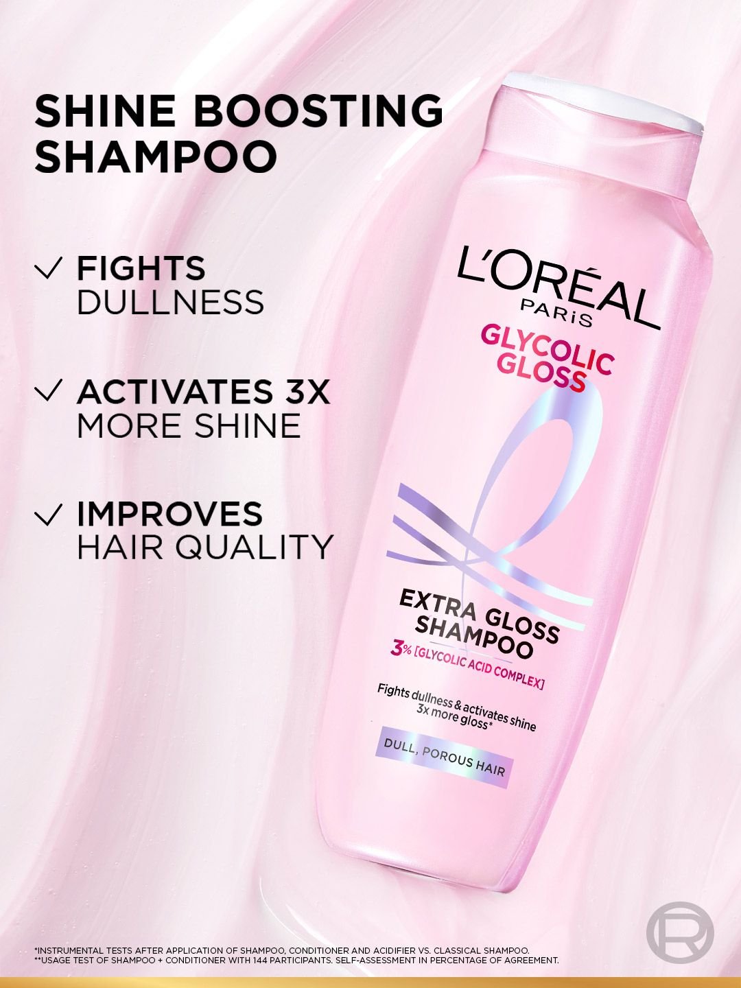 LOreal Paris Glycolic Gloss Shampoo with Glycolic Acid for Dull & Porous Hair - 1 L - Image 4
