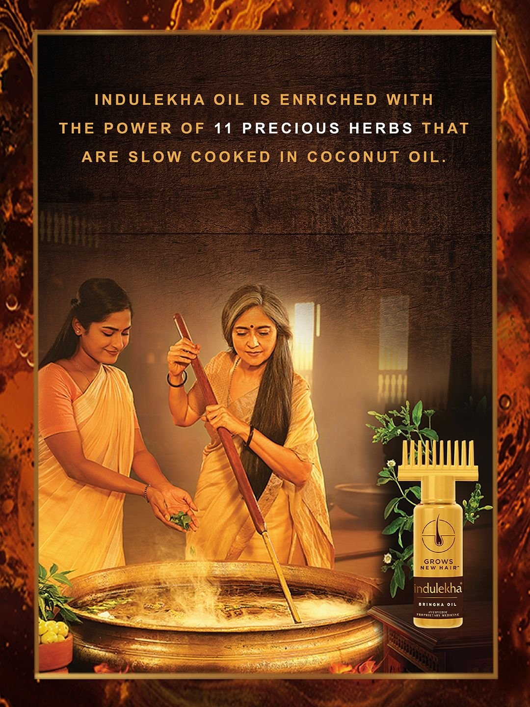 indulekha Bringha Hair Oil with Amla & Almond to Reduce Hair Fall & Grow New Hair - 120 ml - Image 4
