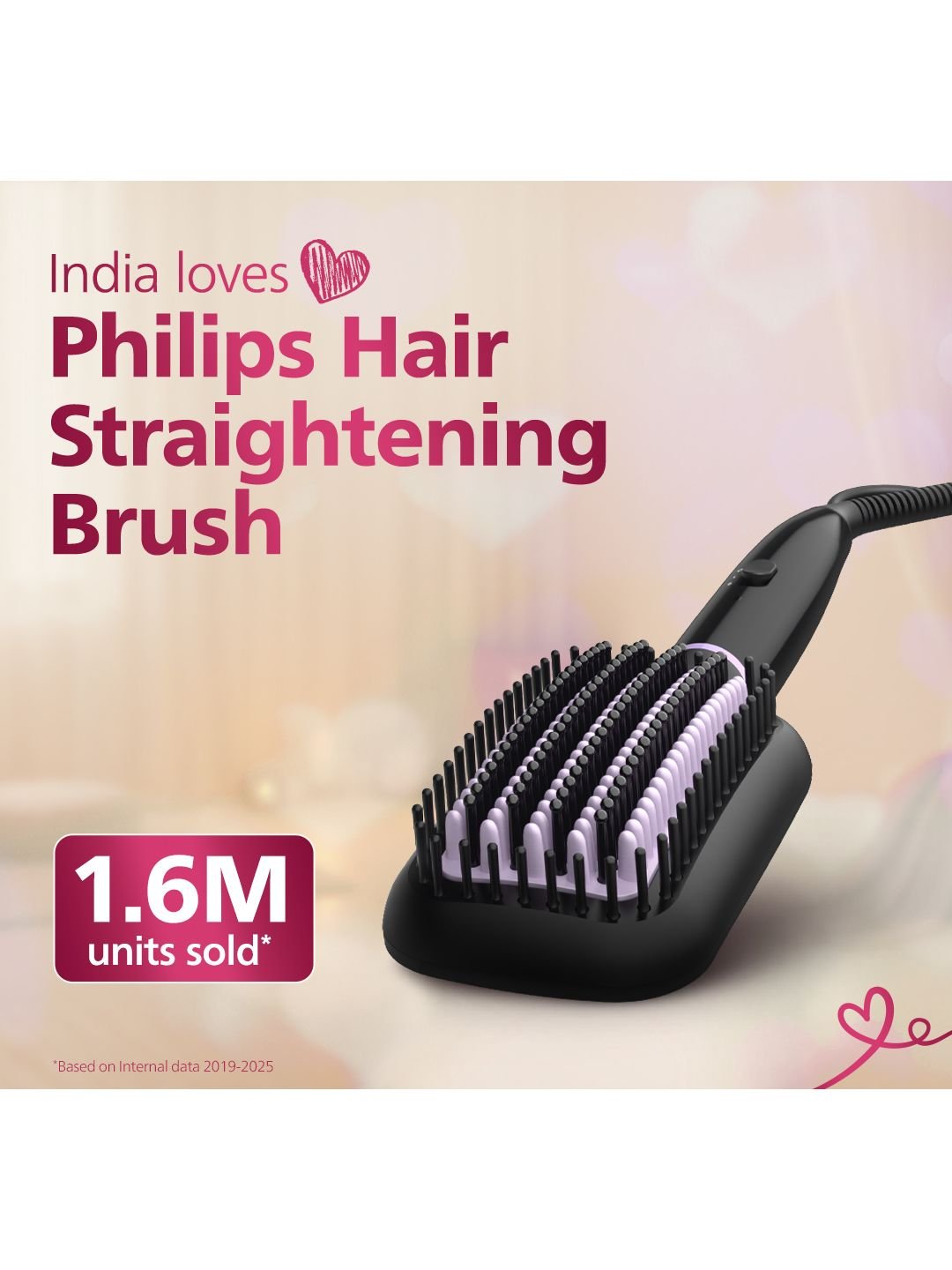 Philips Philips BHH896/10 Hair Straightener Brush with Kerashine Care - Black - Image 3