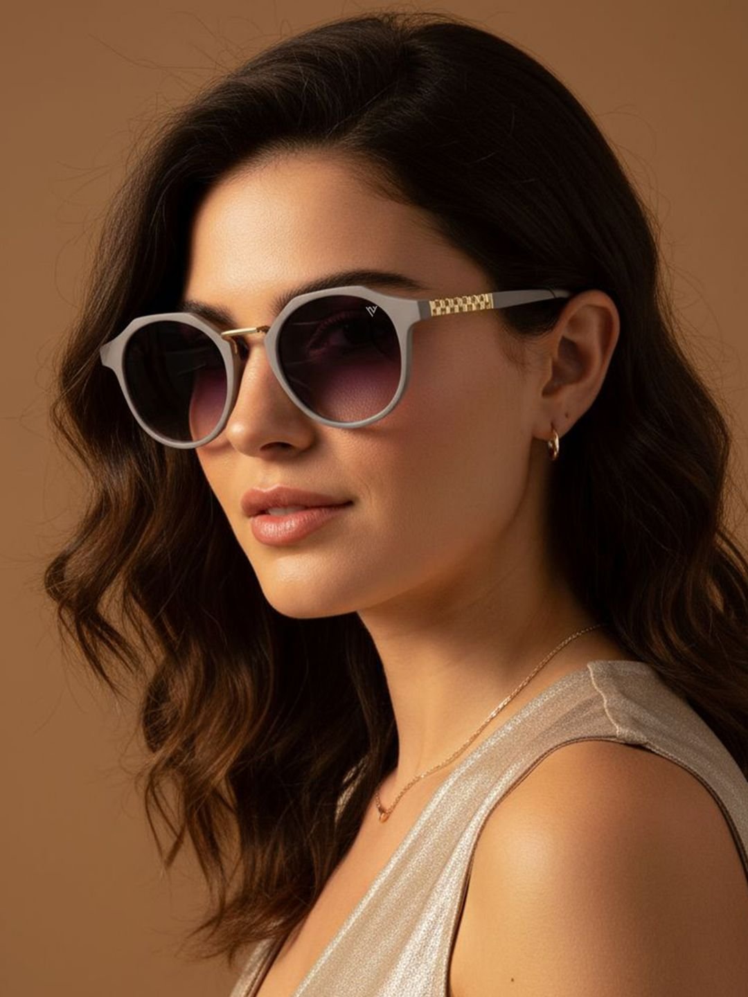 Women Round Sunglasses with UV Protected Lens 15034MG6429