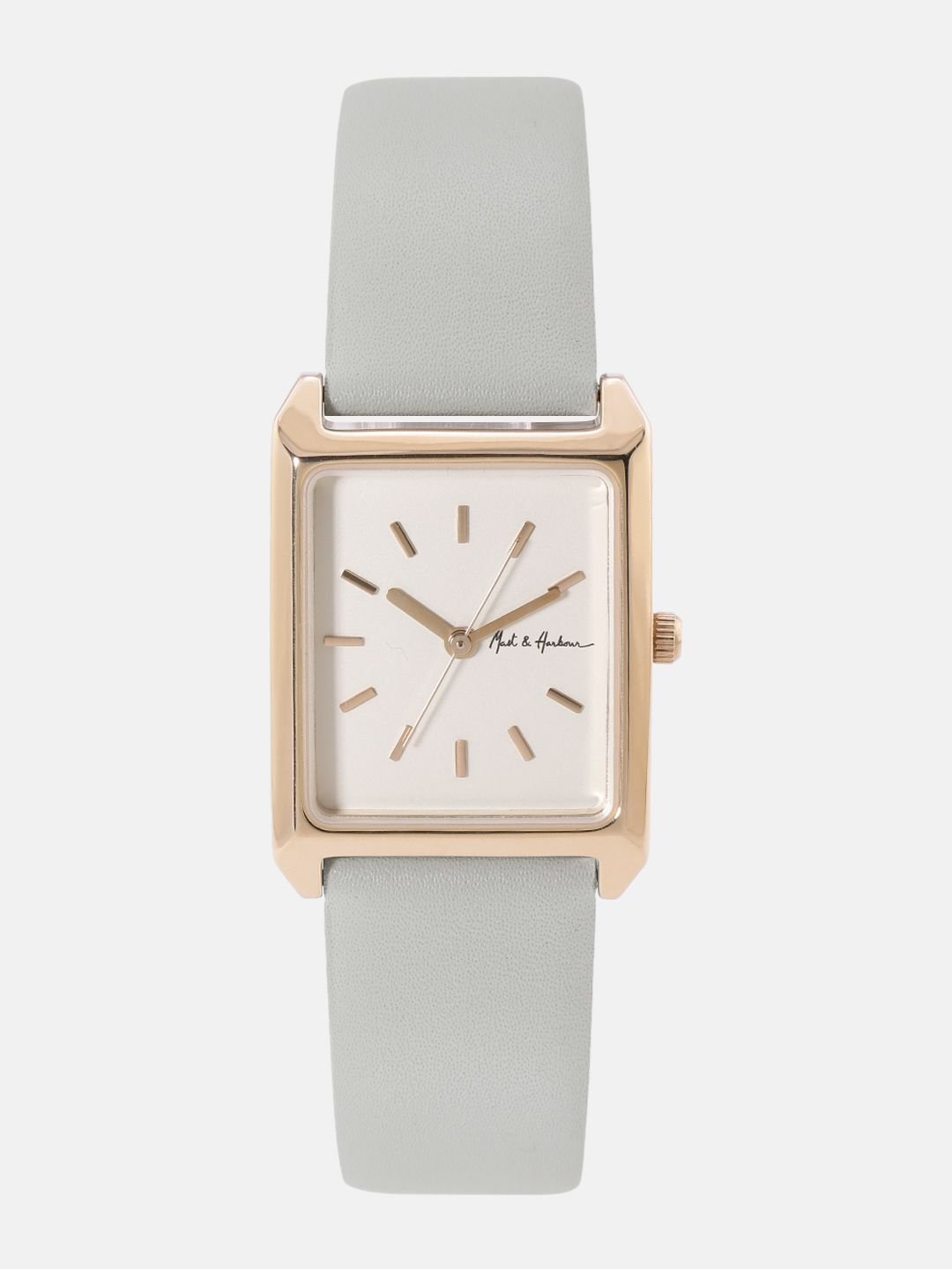 Mast & Harbour Unisex Brass Dial & Leather Straps Analogue Watch - Image 2