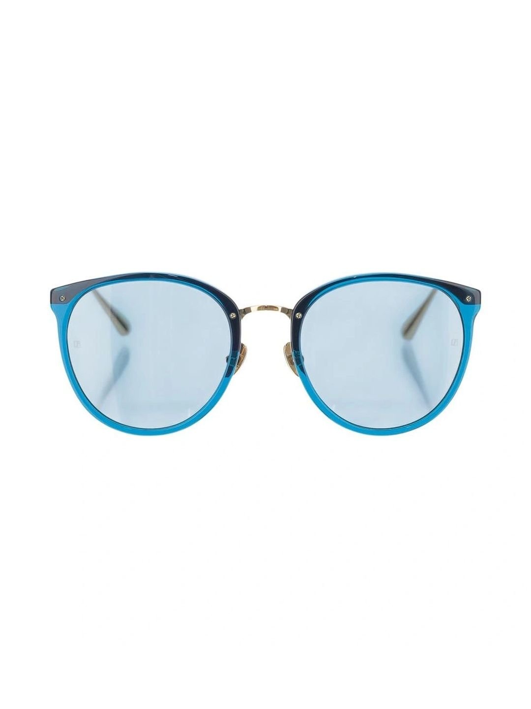Linda Farrow Women Blue Lens & Blue Round Sunglasses with