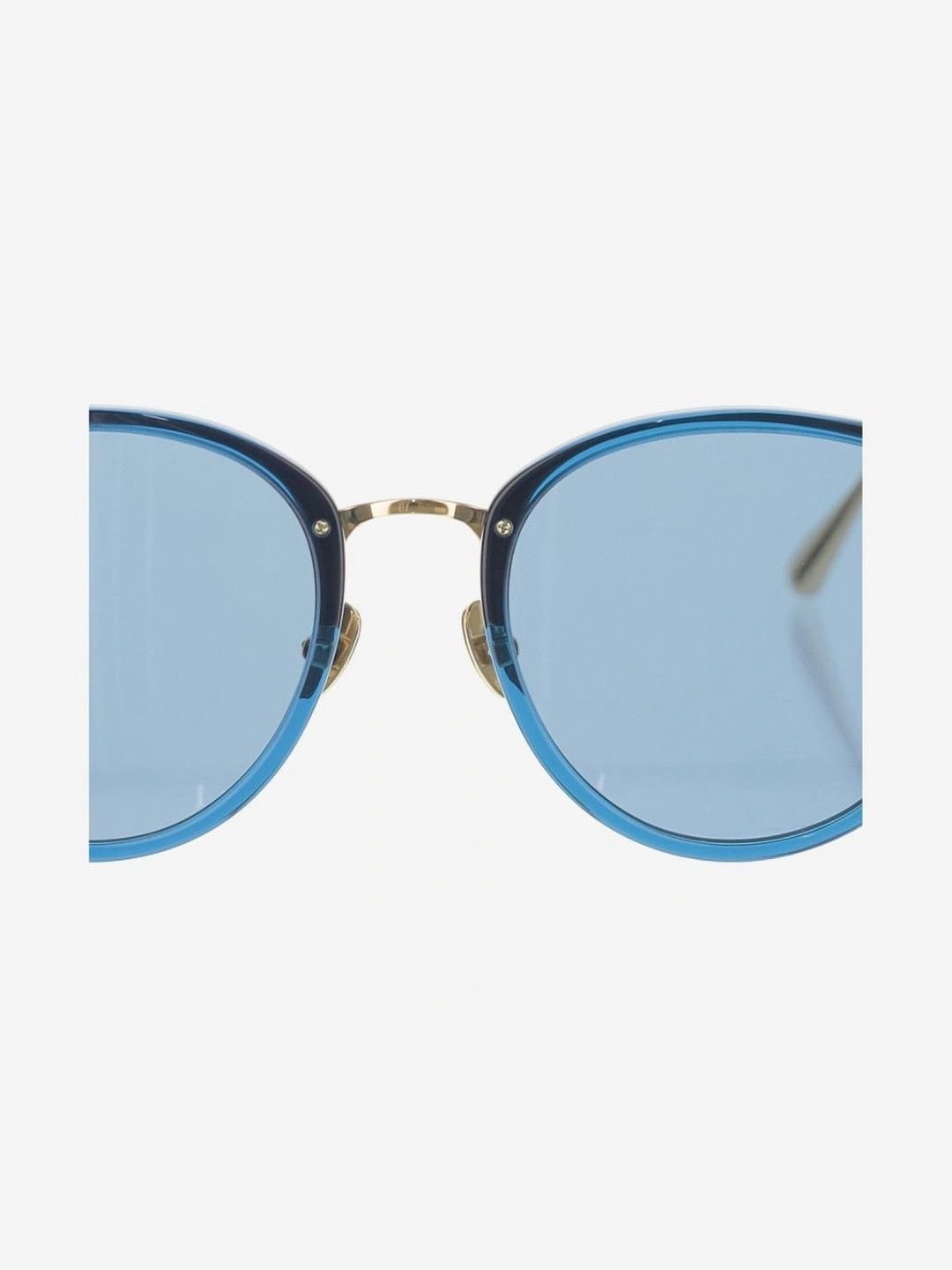Linda Farrow Women Blue Lens & Blue Round Sunglasses with - Image 3