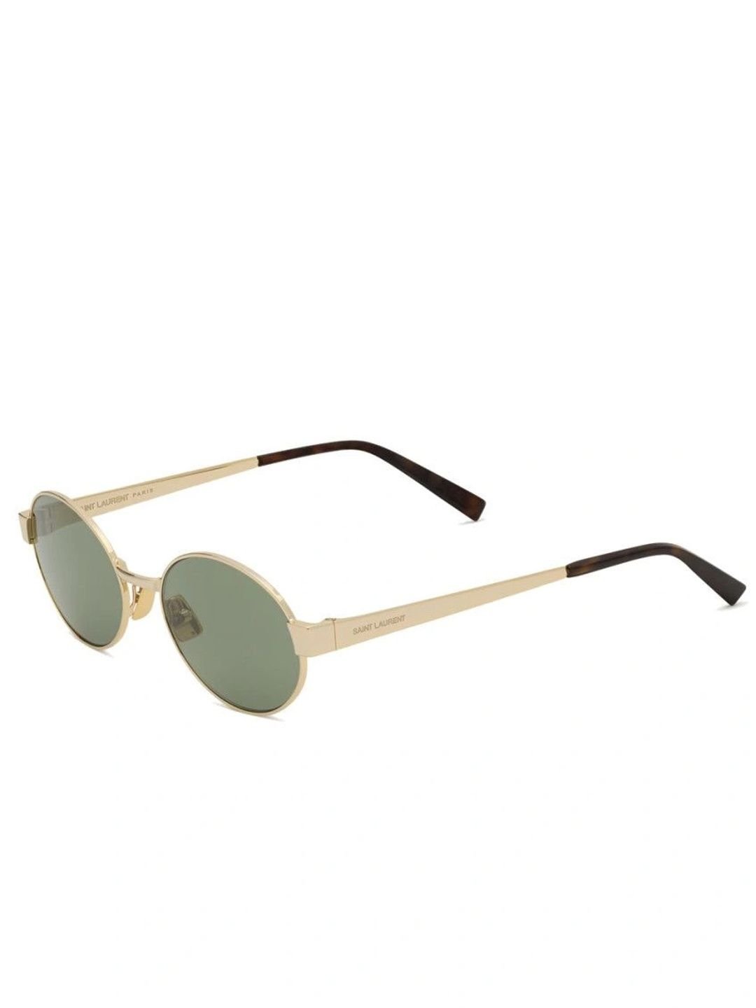 Saint Laurent Women Green Lens & Gold-Toned Round Sunglasses with - Image 2