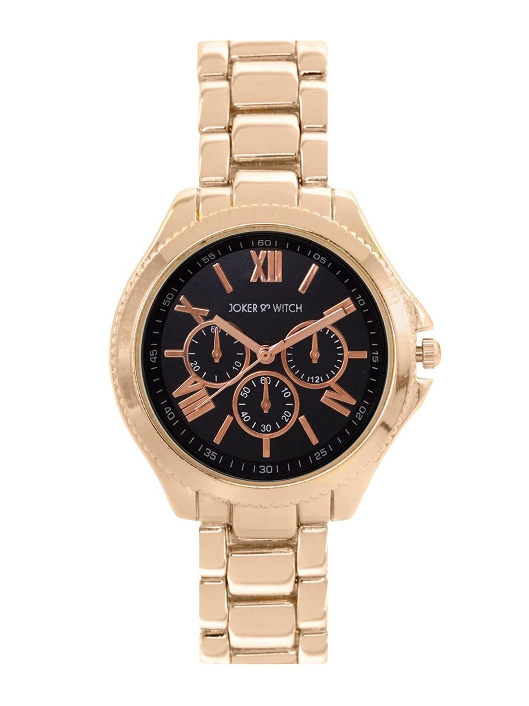 JOKER & WITCH Women Rose Gold-Toned & Black Amber Light Love Triangle Watch Gift Set JWLT195 - Image 2