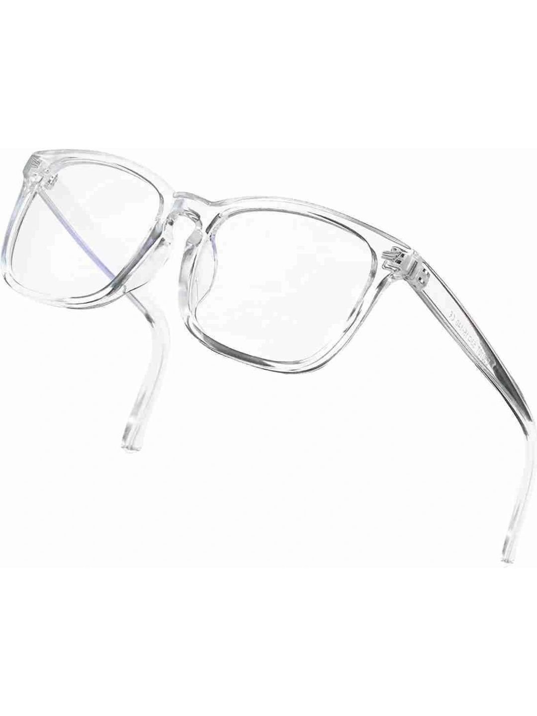 Brostin Unisex Clear Square Sunglasses with - Image 2