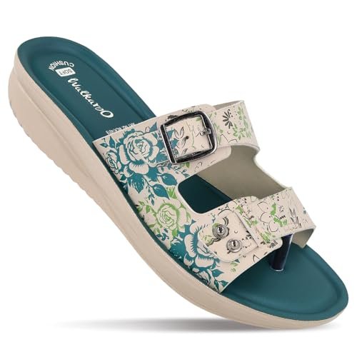 WALKAROO Slip-on Sandals for Women|Lightweight PU Wedge Sole, Comfortable Sandal|Walking, Shopping, Travel, Casual Wear Sandal-WLR74019-Plum