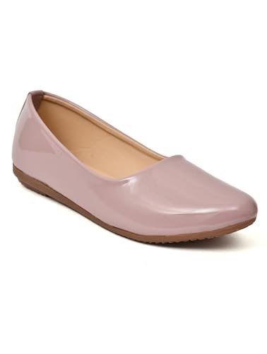 MISS London Women’s Bellies | Patent Leather Flats for Casual & Office Wear | Stylish & Comfortable | TPC Sole