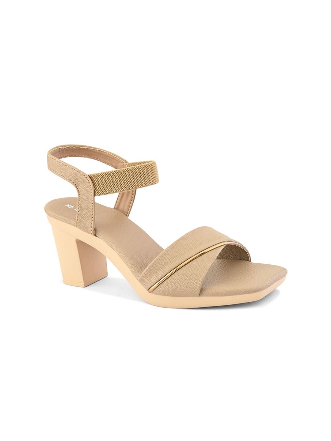 XE Looks Elegant Heel With Textured Finish And Ankle Strap Heel Sandal - Image 3