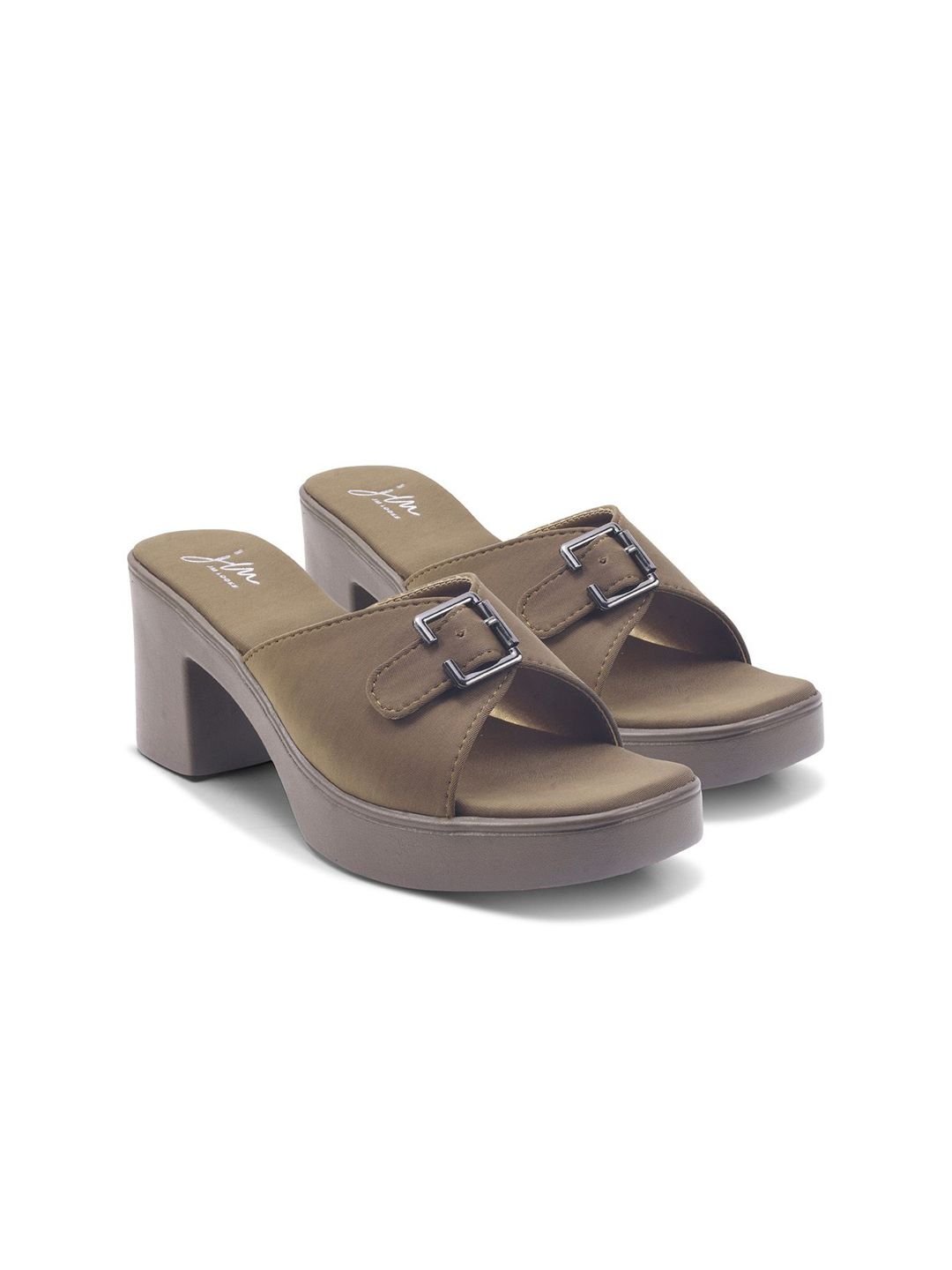 JM Looks Classic Buckle Strap Heels With Modern Design And Chunky Heel - Image 2