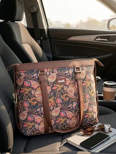 ZOUK Office Bag | Stylish Bags for Office Use | Laptop Bag 15.6 inch | Stylish Tote for Office Use | Purse for Women | Vegan Leather Handbag | Daily & Travel Use | - Image 3