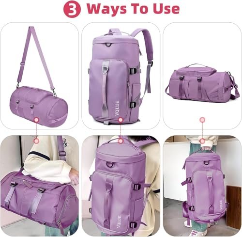 Umadiya® Womens Large Capacity Folding Travel Tote Bags Oxford Fabric Waterproof Lightweight Foldable Duffel Bags Portable Expandable Travel Bags Dry and Wet Carry On Bags (Colors As Per Stock) - Image 2