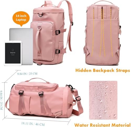 Umadiya® Womens Large Capacity Folding Travel Tote Bags Oxford Fabric Waterproof Lightweight Foldable Duffel Bags Portable Expandable Travel Bags Dry and Wet Carry On Bags (Colors As Per Stock) - Image 4