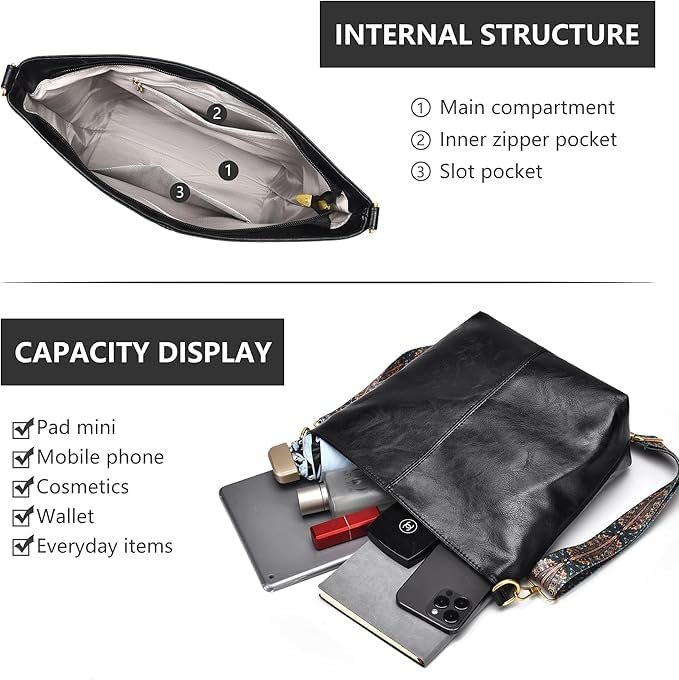 INOVERA (LABEL) Sling Bag for Women | Crossbody Shoulder Bags With Adjustable Strap | Stylish Hobo Handbag - Image 3