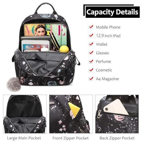 MOCA Fashionable Casual Nylon Backpack for Womens Girls M Size Multipurpose BagPack Travel, Casual, College, Office, Work, Diwali Gift Bag Women - Image 4