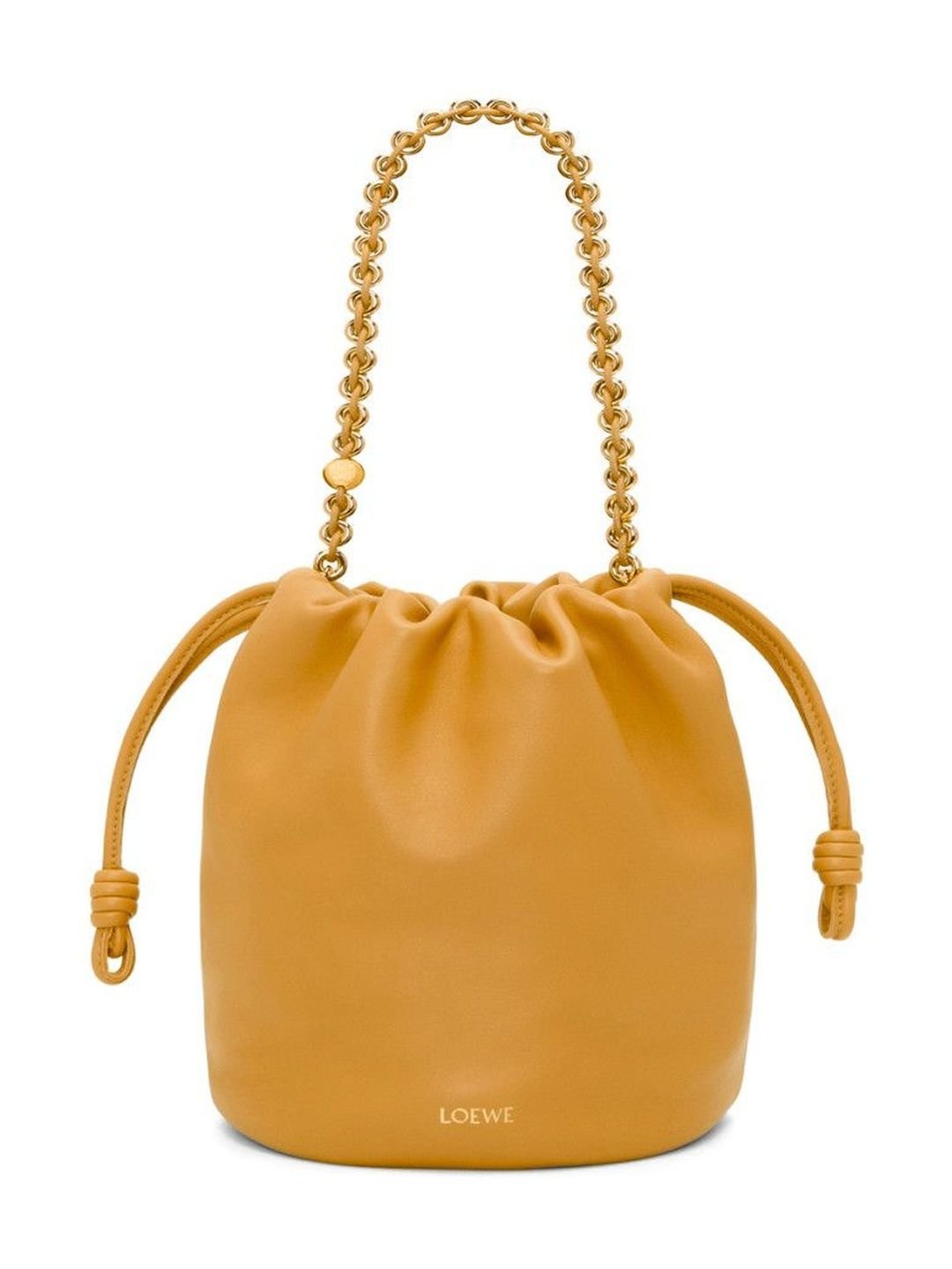 LOEWE Mustard Flamenco Bucket Bag