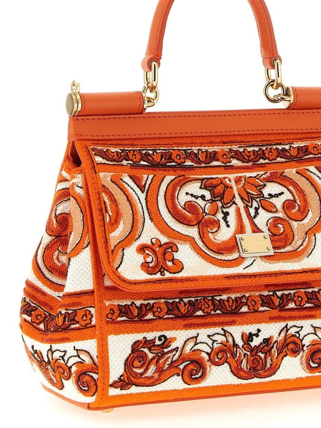 Dolce & Gabbana Orange Sicily Small Satchel - Image 3