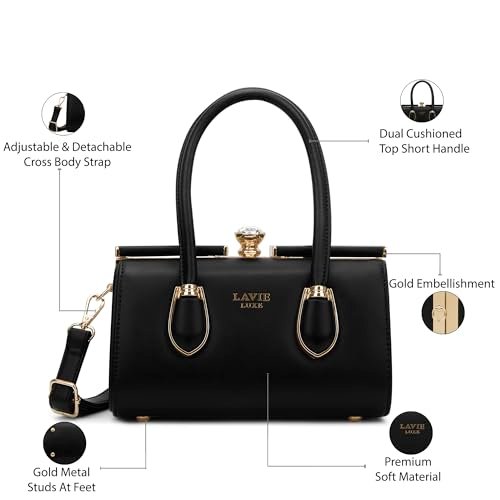Lavie Luxe Women's Dazzem26 Frame Satchel Handbag | Satchel Bag For Work | Ladies Purse | Stylish Shoulder Bag | Gift For Women - Image 3
