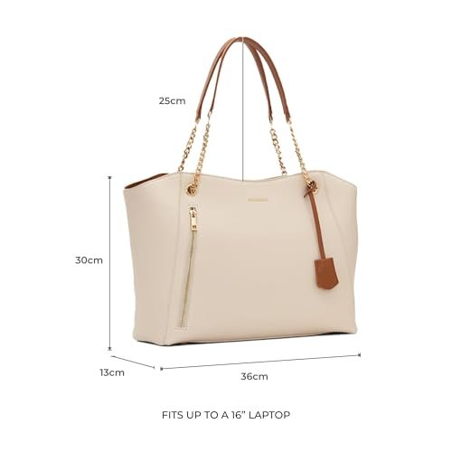 Miraggio Dakota Solid Structured Tote Bag for Women | For Office Use, Work | Fits Upto 16" Laptop | Stylish Handbag For Women - Image 3