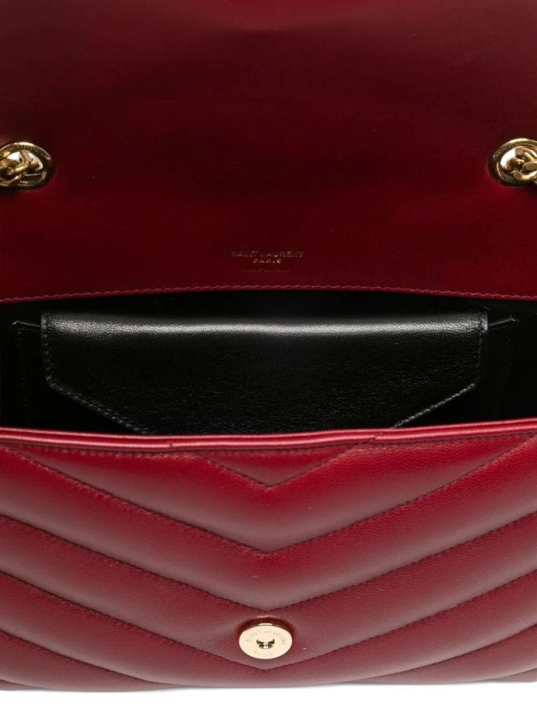 Saint Laurent Red Loulou Medium Shoulder Bag - Image 4