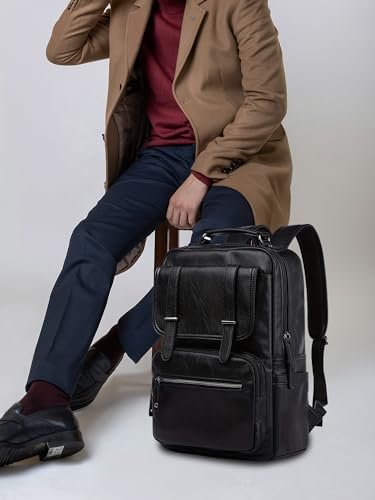FUR JADEN Vegan Leather Stylish 15.6 Inch Laptop Backpack Travel Weekender Bag For Men Women | Vegan Leather - Image 2