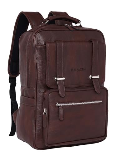 FUR JADEN Vegan Leather Stylish 15.6 Inch Laptop Backpack Travel Weekender Bag For Men Women | Vegan Leather